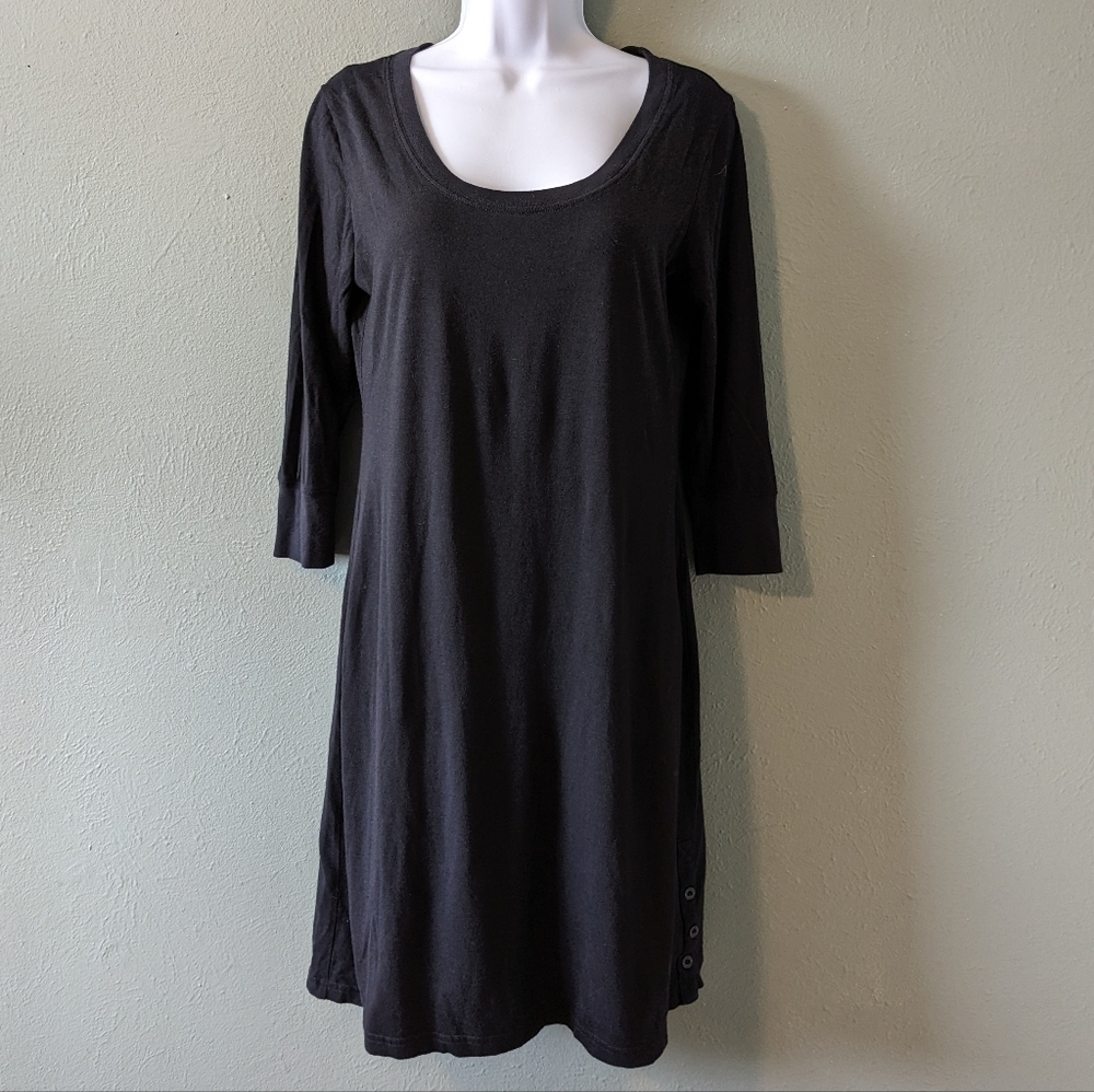 Patagonia Black Organic Cotton Long Sleeve Midi Dress Size M